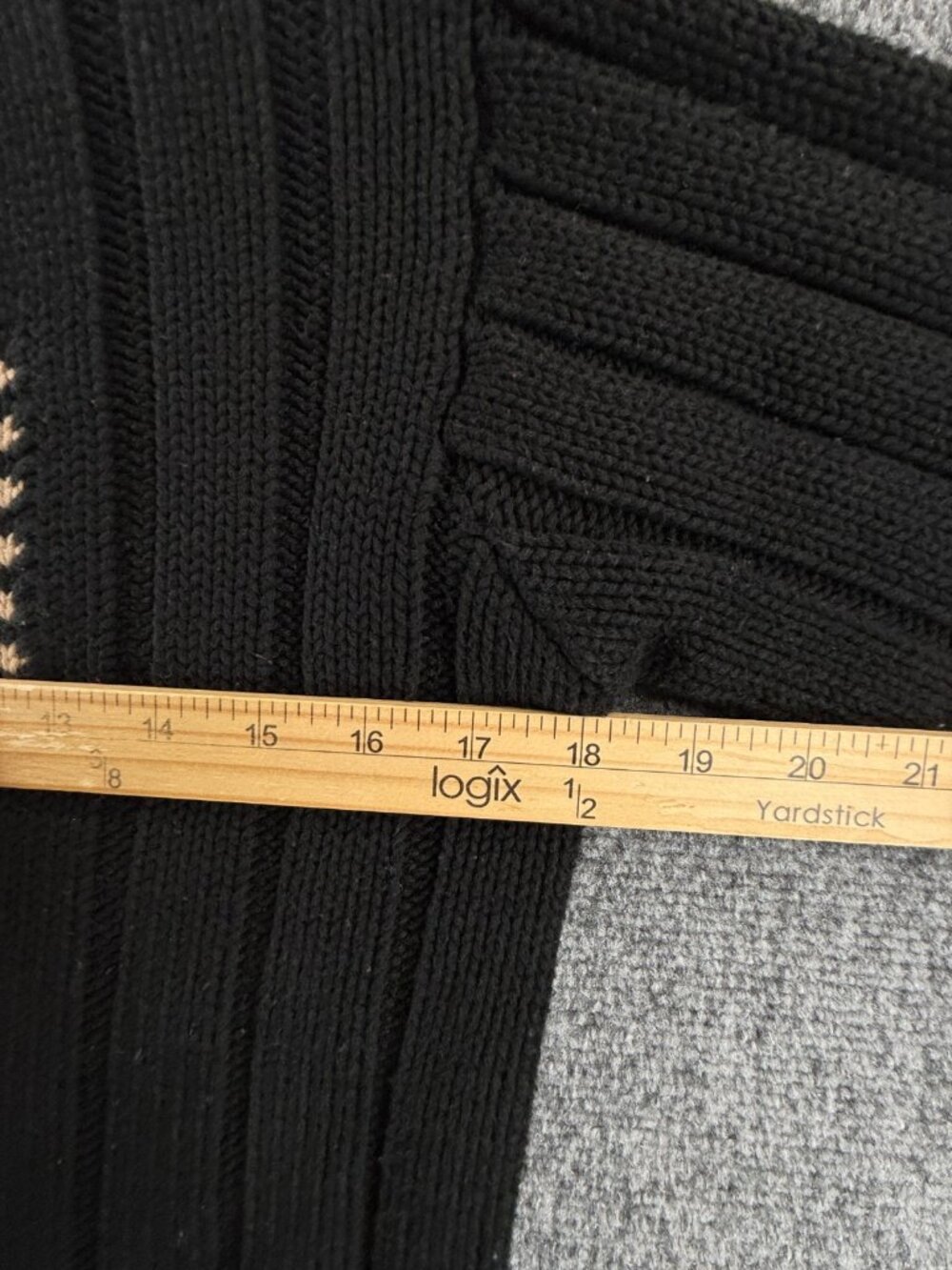 Ralph Lauren USA Flag Sweater Women Large Black Cotton Ribbed Knit Stretch Crew - Picture 6 of 13